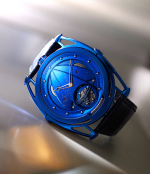 rare De Bethune DB28 Kind Of Blue Tourbillon DB28TBMW Titanium preowned watch at A Collected Man London