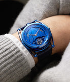 on the wrist De Bethune DB28 Kind Of Blue Tourbillon DB28TBMW Titanium preowned watch at A Collected Man London