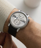 on the wrist A. Lange & Söhne Zeitwerk 140.025 Platinum preowned watch at A Collected Man London