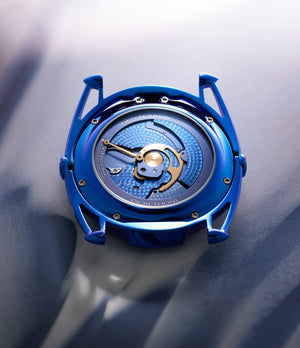 caseback De Bethune DB28 Kind Of Blue Tourbillon DB28TBMW Titanium preowned watch at A Collected Man London