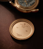 caseback Patek Philippe Perpetual Calendar Chronograph 5970R Rose Gold preowned watch at A Collected Man London