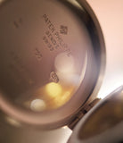 caseback Patek Philippe Saatchi 5059G-018 White Gold preowned watch at A Collected Man London