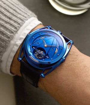 for sale De Bethune DB28 Kind Of Blue Tourbillon DB28TBMW Titanium preowned watch at A Collected Man London