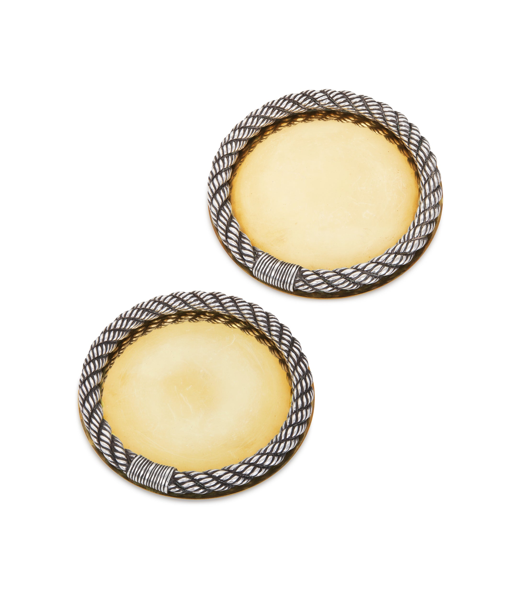 Buy Hermès pair of vintage two-tone coasters | Vintage Hermès