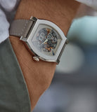Buy saffiano quality watch strap in polished taupe taupe from A Collected Man London, in short or regular lengths. We are proud to offer these hand-crafted watch straps, thoughtfully made in Europe, to suit your watch. Available to order online for worldwide delivery.