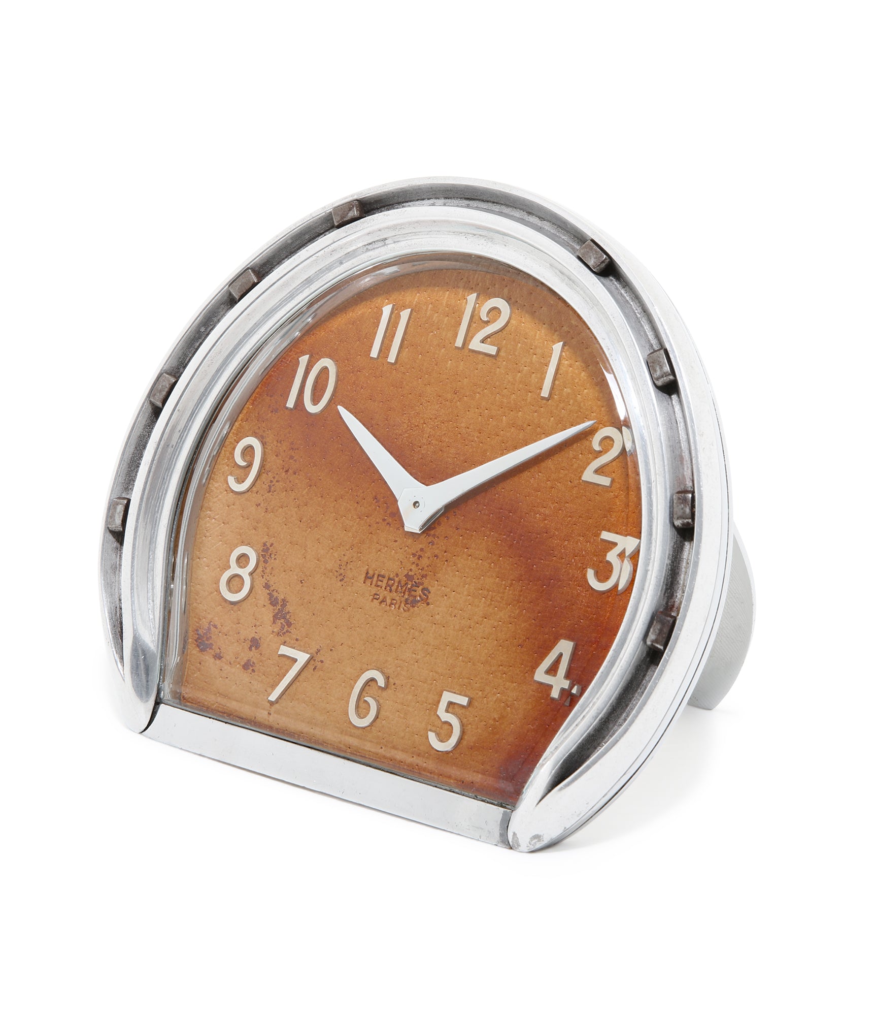 Horseshoe Clock Leather Dial Buy rare Hermès objet d'art at A
