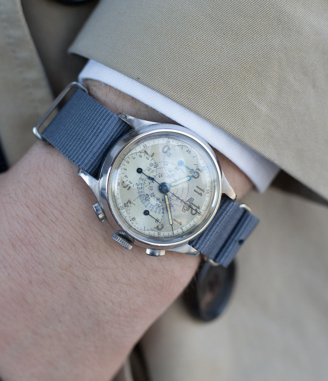Buy vintage Heuer Chronograph steel watch Buy vintage Heuer