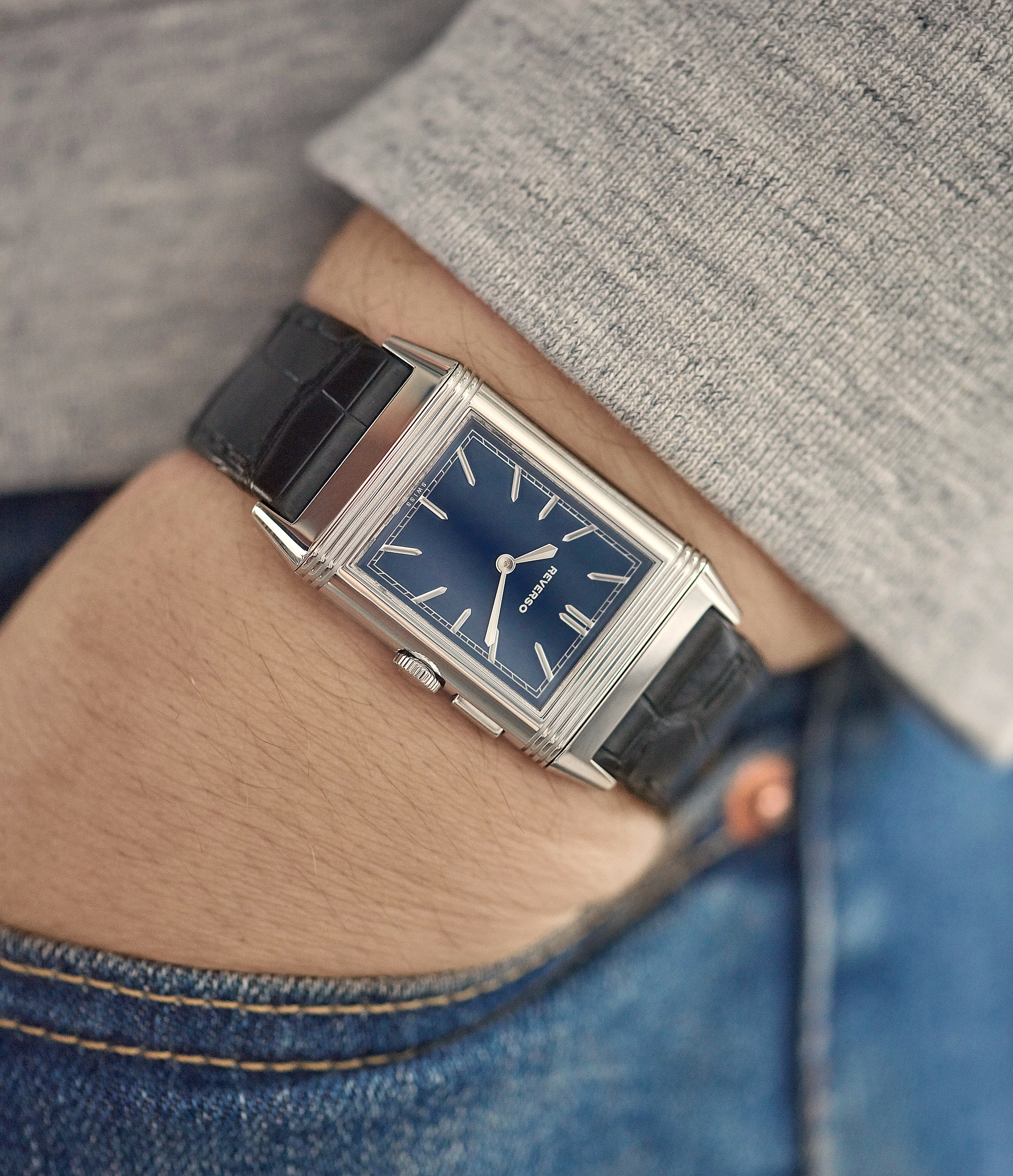 Jaeger lecoultre reverso online blue dial