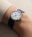 on the wrist Philippe Dufour Simplicity  Platinum preowned watch at A Collected Man London