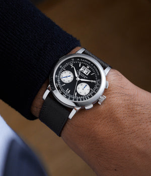 on the wrist A. Lange & Söhne Datograph 403.035F Platinum preowned watch at A Collected Man London