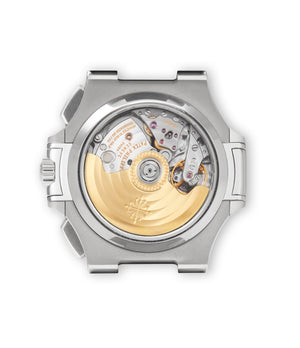 caseback Patek Philippe Chronograph Nautilus 5980A/1A-001 Stainless Steel preowned watch at A Collected Man London