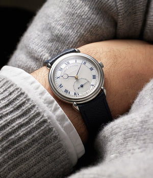 on the wrist  Urban Jürgensen Reference 8  Platinum preowned watch at A Collected Man London