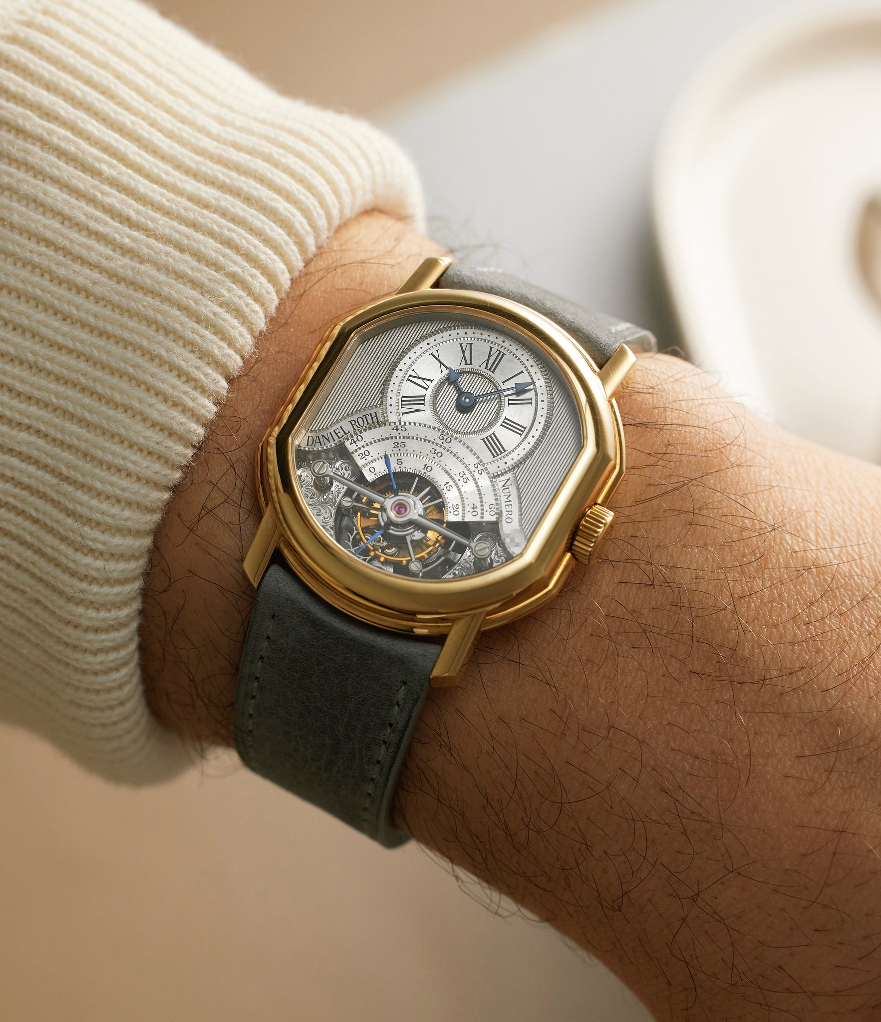 on the wrist Daniel Roth Tourbillon C187  Yellow Gold preowned watch at A Collected Man London
