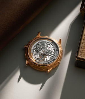 caseback Audemars Piguet Quantième Perpétuel OR2566/002 Rose Gold preowned watch at A Collected Man London