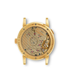 caseback A. Lange & Söhne Lange 1 112.021 Yellow Gold preowned watch at A Collected Man London