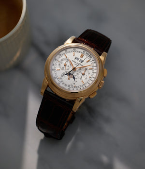 rare Patek Philippe Perpetual Calendar Chronograph 5970R Rose Gold preowned watch at A Collected Man London