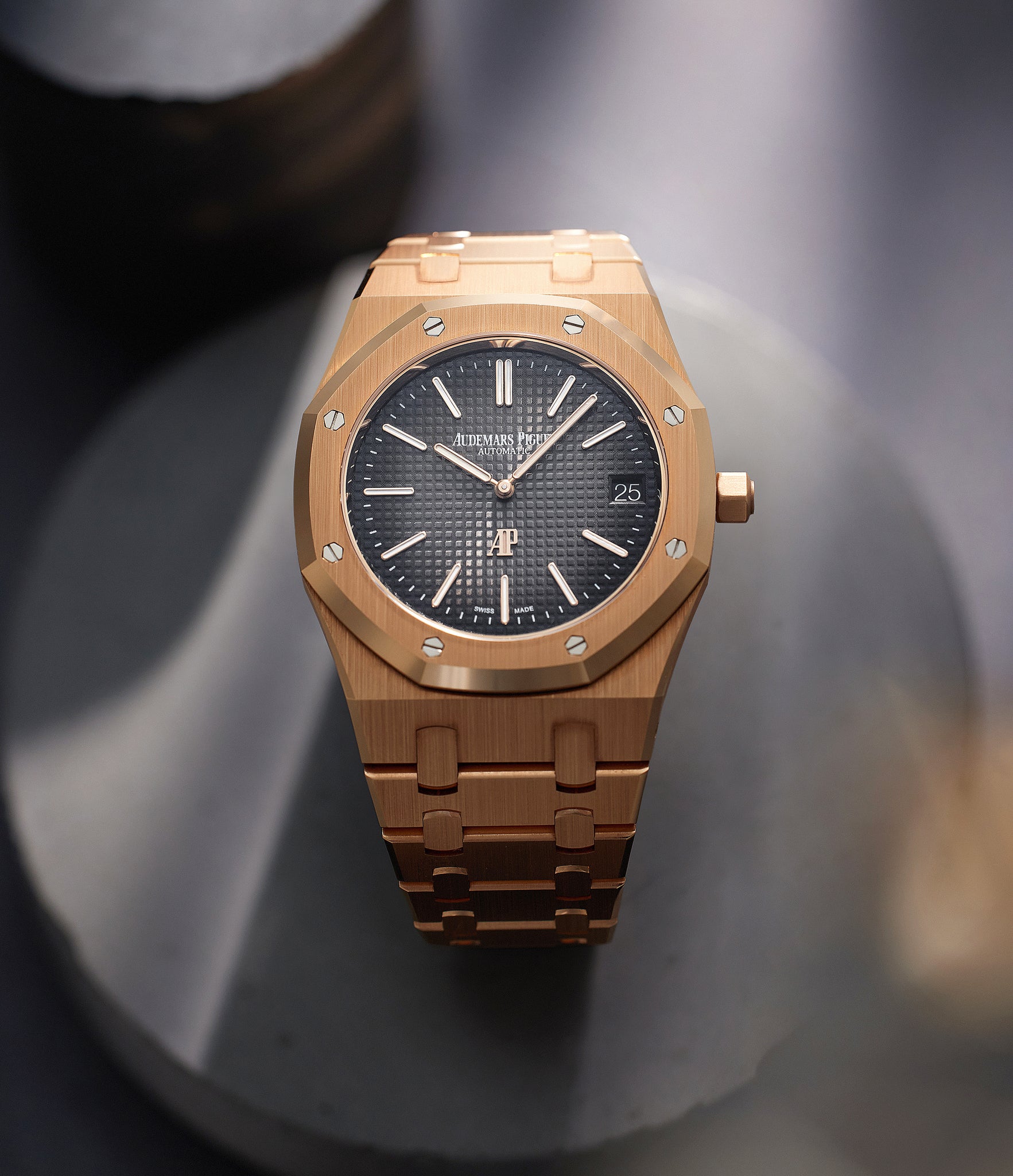 Royal Oak Jumbo 16202OR Audemars Piguet Rose Gold preowned watch at A Collected Man London