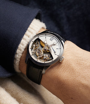 on the wrist Greubel Forsey Double Balencier  White Gold preowned watch at A Collected Man London