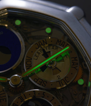 Gerald Genta Perpetual Calendar  Platinum preowned watch at A Collected Man London