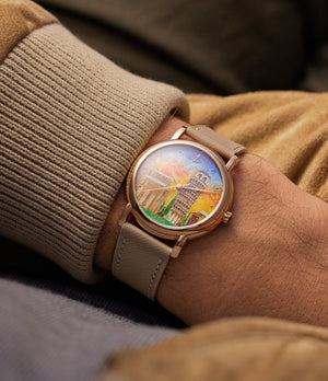 on the wrist Ulysse Nardin San Marco 136-77-9/PISA Yellow Gold preowned watch at A Collected Man London
