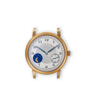 buy A. Lange & Söhne 1815 Homage to F.A. Lange Moonphase in Honey Gold 212.050 212.050 Yellow Gold preowned watch at A Collected Man London