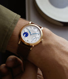 on the wrist A. Lange & Söhne 1815 Homage to F.A. Lange Moonphase in Honey Gold 212.050 212.050 Yellow Gold preowned watch at A Collected Man London