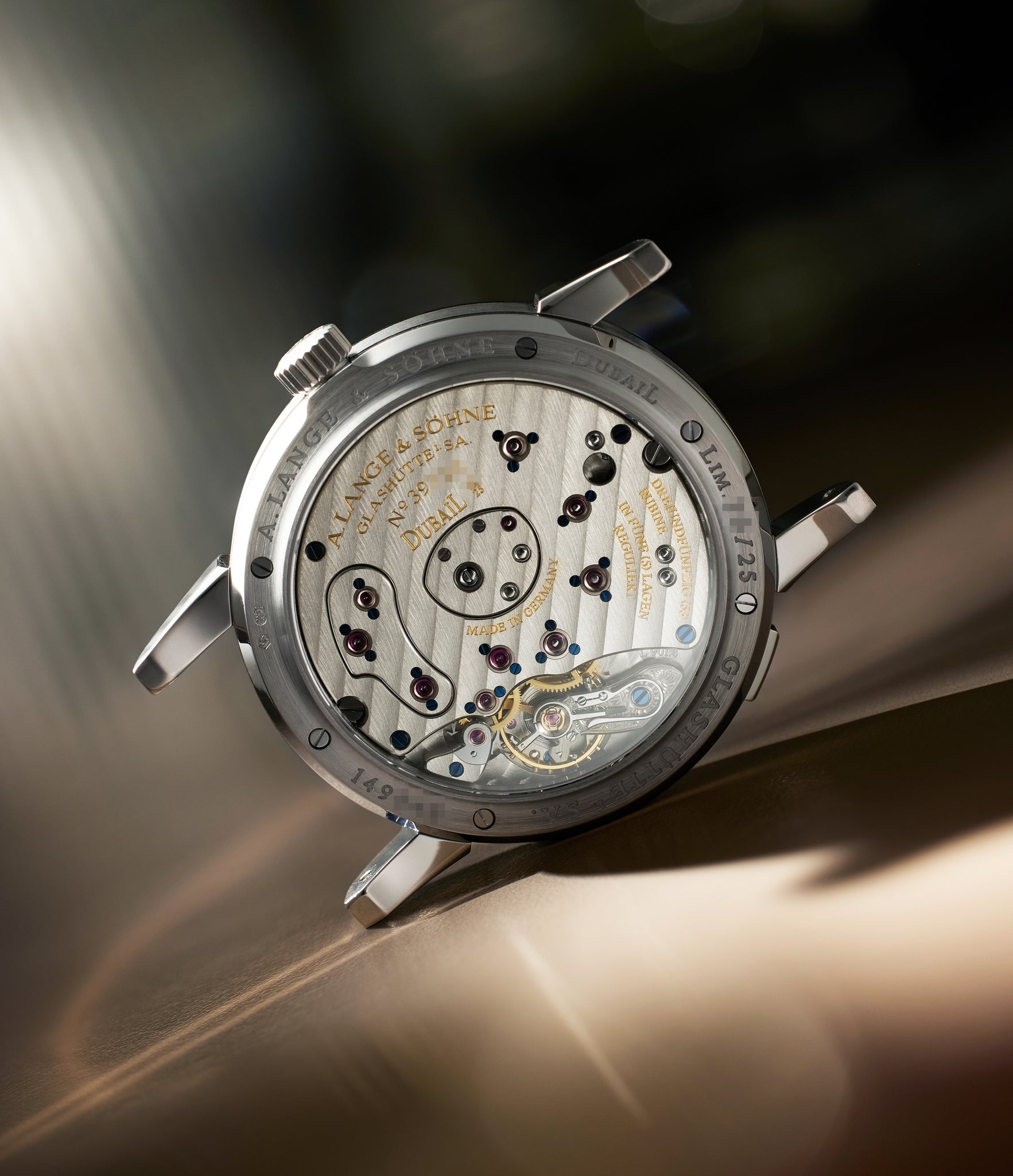 caseback A. Lange & Söhne Lange 1 “Soirée” Dubail Edition 110.049 White Gold preowned watch at A Collected Man London