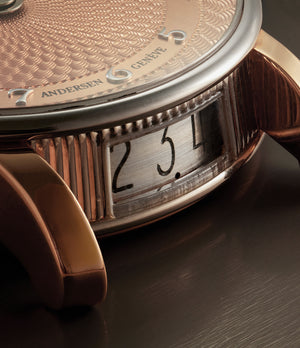 for sale Andersen Genève Date Discrete  Rose & White Gold preowned watch at A Collected Man London