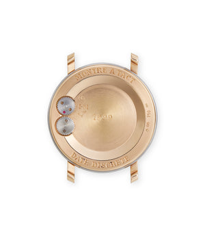 caseback Andersen Genève Date Discrete  Rose & White Gold preowned watch at A Collected Man London