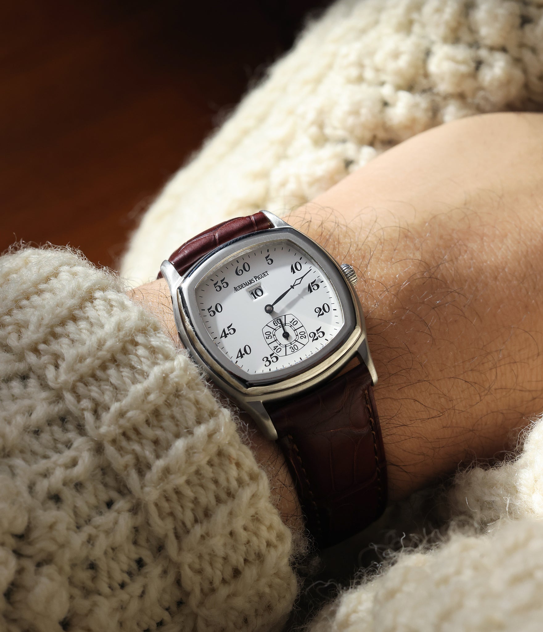 on-wrist Audemars Piguet Minute Repeater John Shaeffer 25839 Platinum preowned watch at A Collected Man London