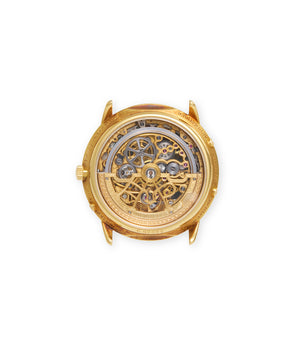 caseback Audemars Piguet Quantième Perpétuel Skeleton 25558/002BA Yellow Gold preowned watch at A Collected Man London