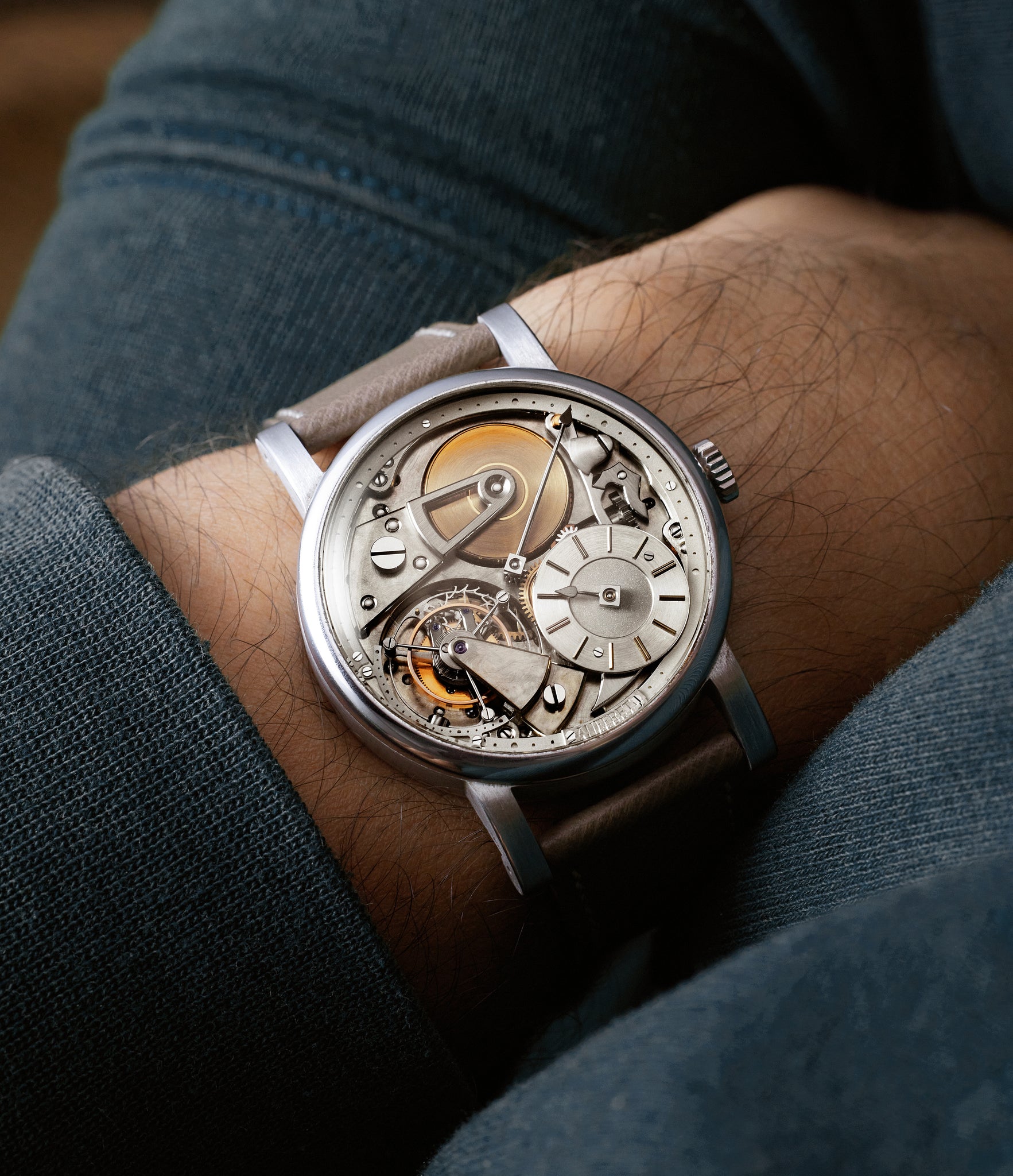 on the wrist Auffret Paris Tourbillon preowned watch at A Collected Man London