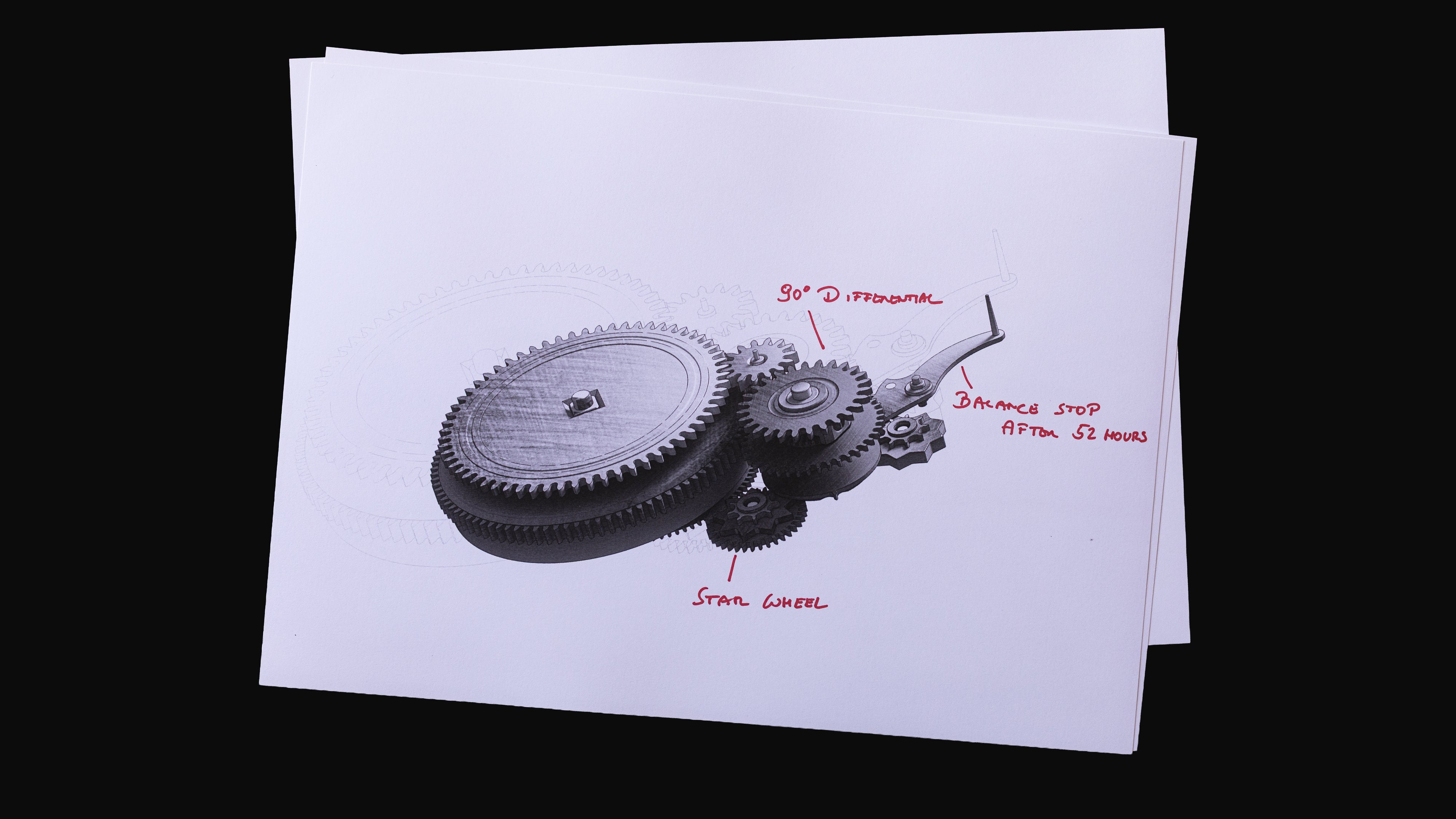 Illustration of components, Winnerl Heart Return  Stainless Steel watch at A Collected Man London