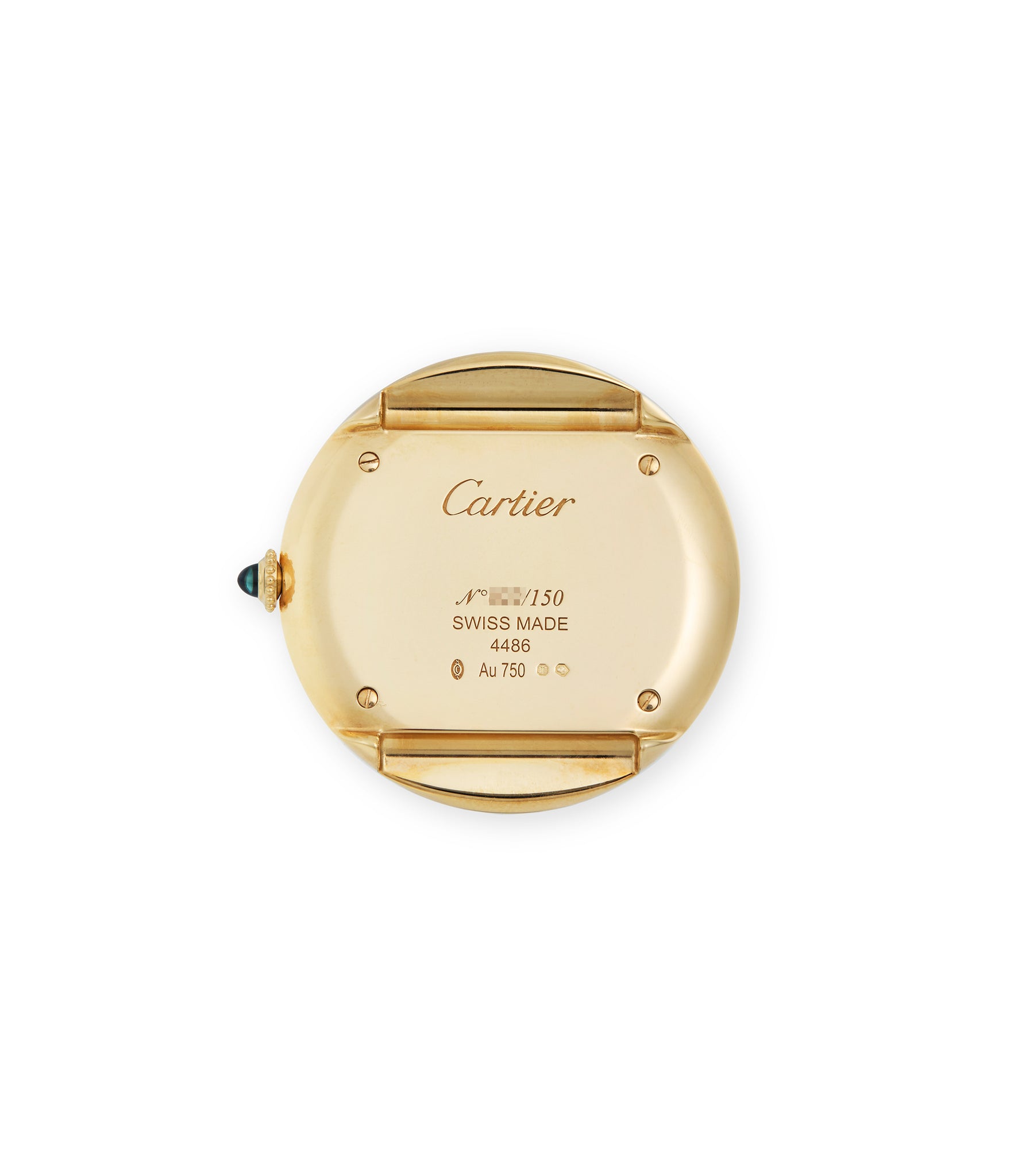 caseback collect Cartier Pebble CRWGPB0003 Yellow Gold preowned watch at A Collected Man London