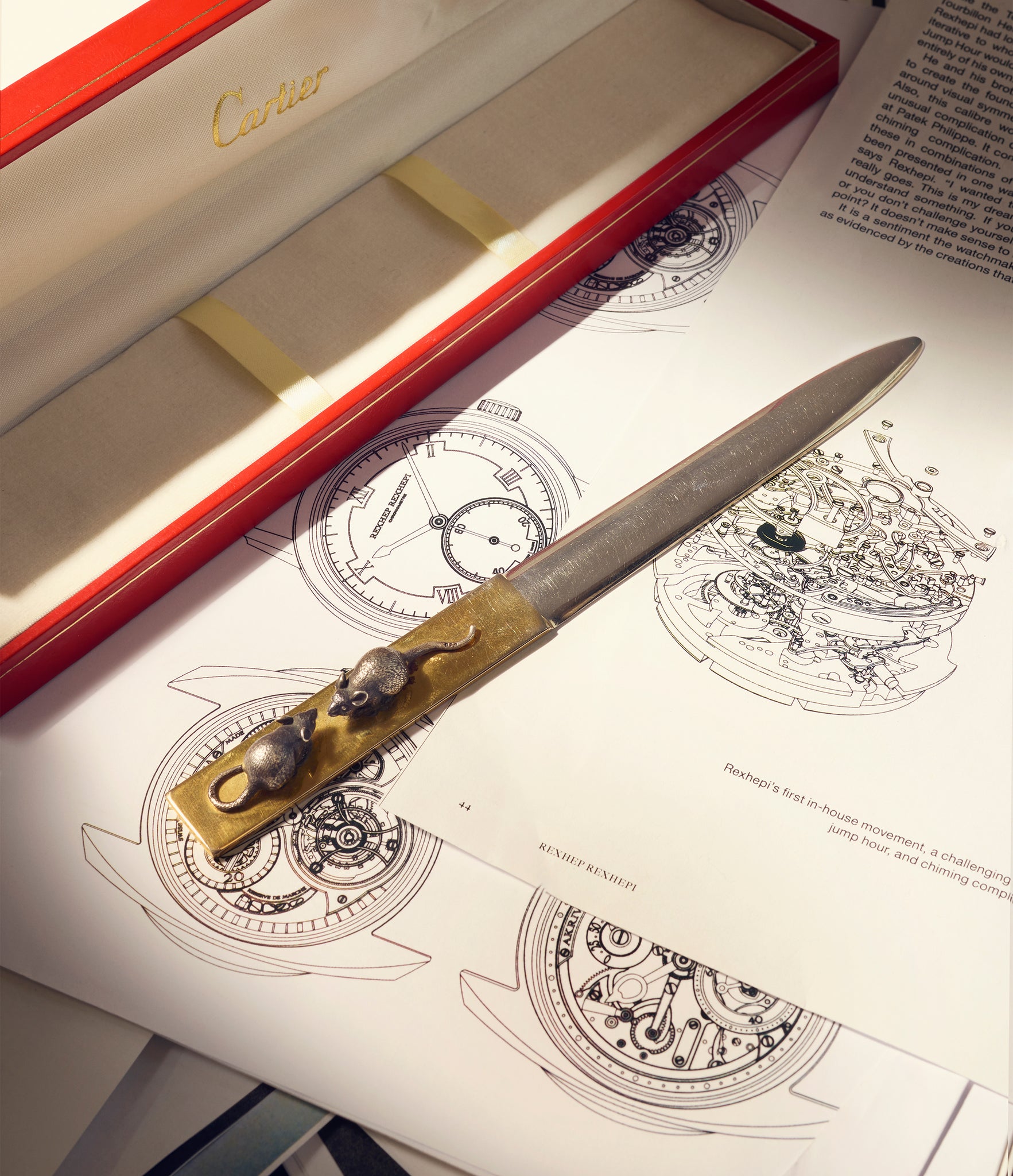 rare Cartier Letter Opener  Stainless Steel & Yellow Gold preowned watch at A Collected Man London