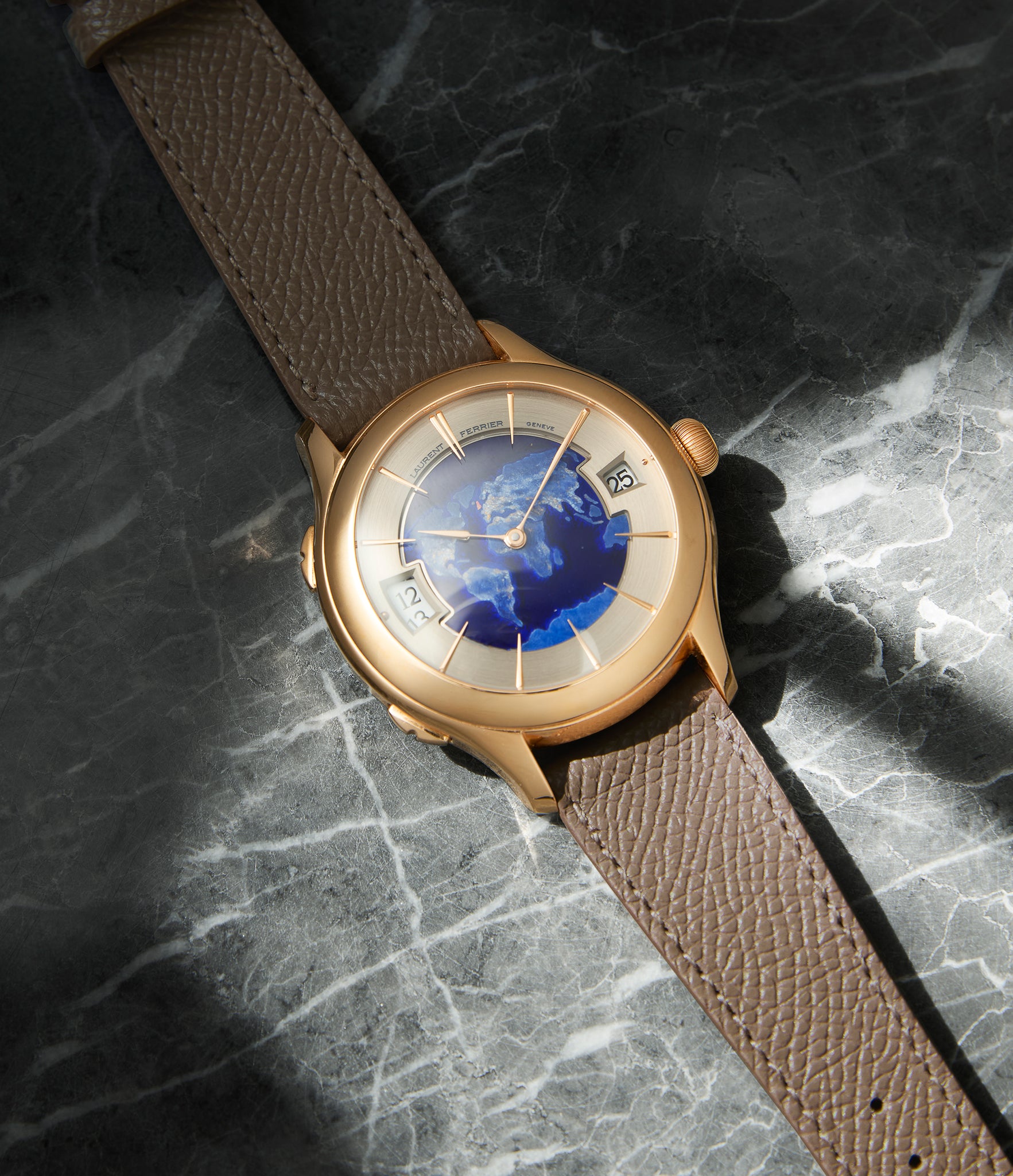grained leather strap