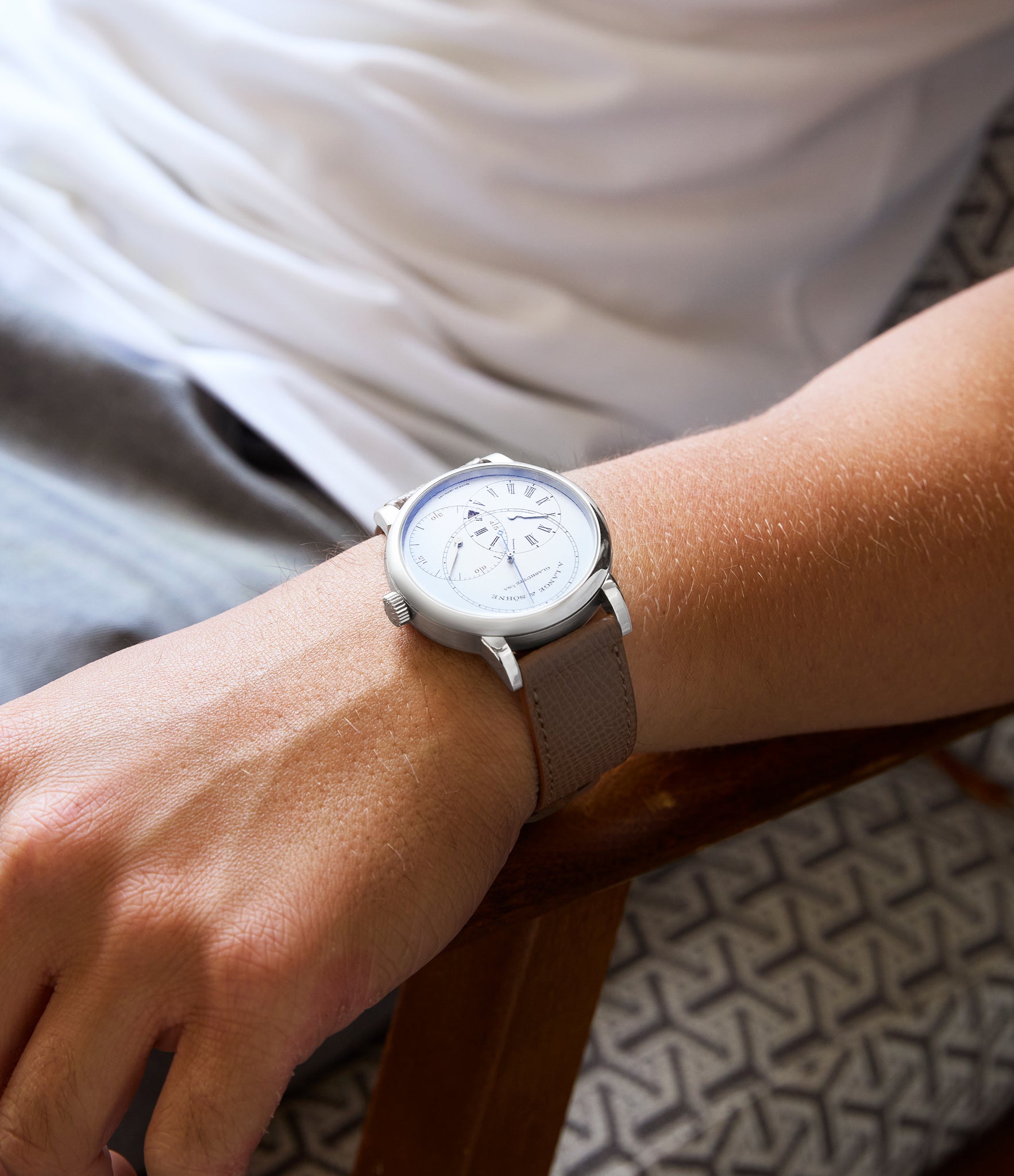 grained leather strap