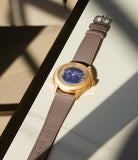 grained leather strap