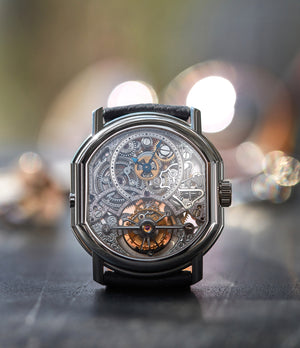 buy rare Daniel Roth Skeletonsied Tourbillon platinum double ellipse case for sale at A Collected Man London