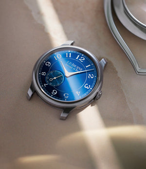 Chronomètre Bleu  F. P. Journe Tantalum preowned watch at A Collected Man London
