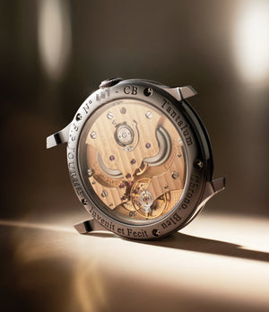 caseback F. P. Journe Chronometre Bleu  Tantalum preowned watch at A Collected Man London