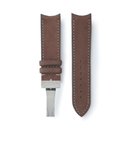 Buy nubuck quality watch strap in bark brown from A Collected Man London, in short or regular lengths. We are proud to offer these hand-crafted watch straps, thoughtfully made in Europe, to suit your watch. Available to order online for worldwide delivery.