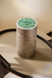 buy Gerald Benney silver bark-textured and green enamel cigar canister holder A Collected Man London