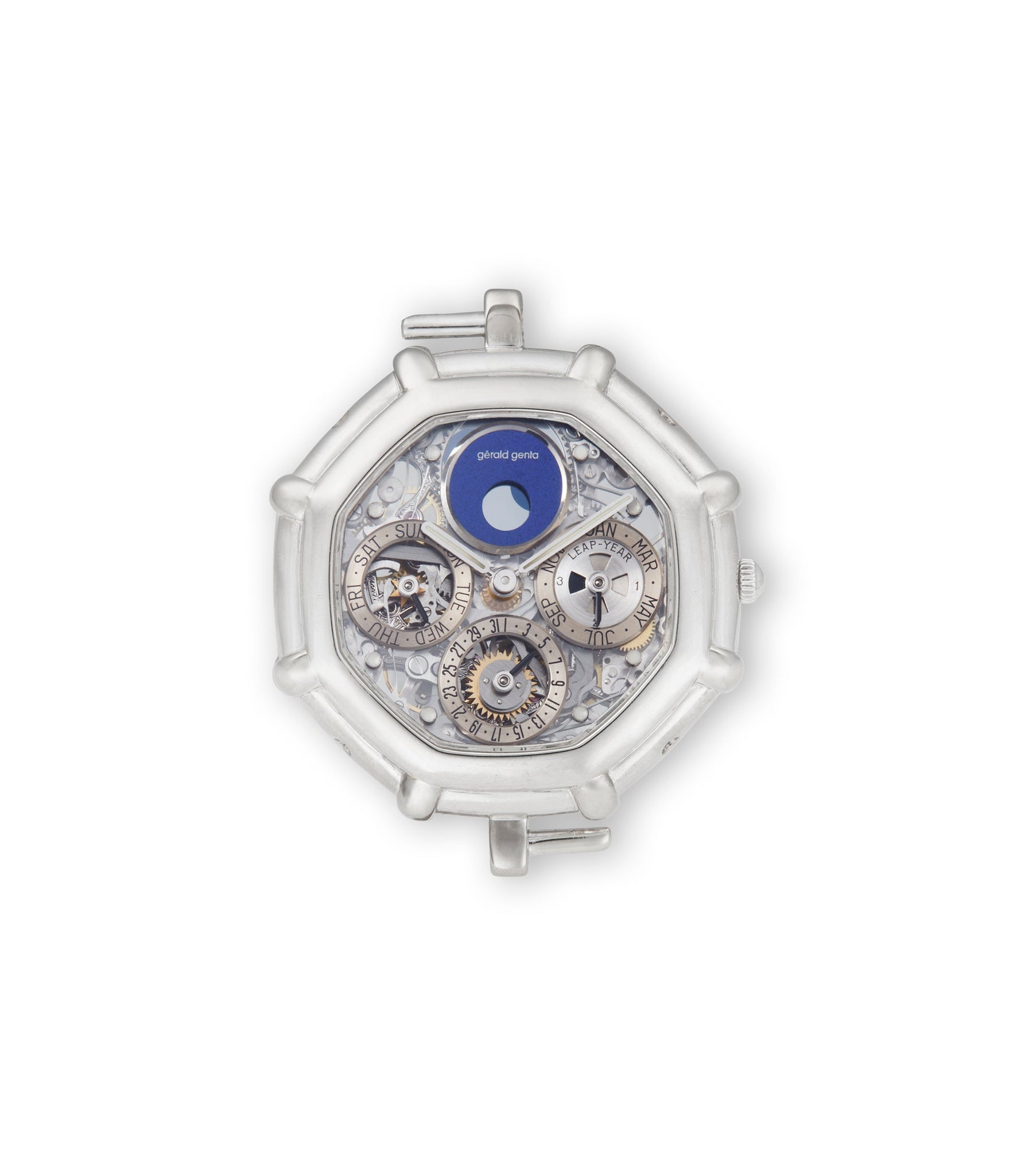 buy Gerald Genta Perpetual Calendar  Platinum preowned watch at A Collected Man London