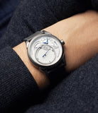 on the wrist selling Grönefeld One Hertz Classic  Titanium preowned watch at A Collected Man London