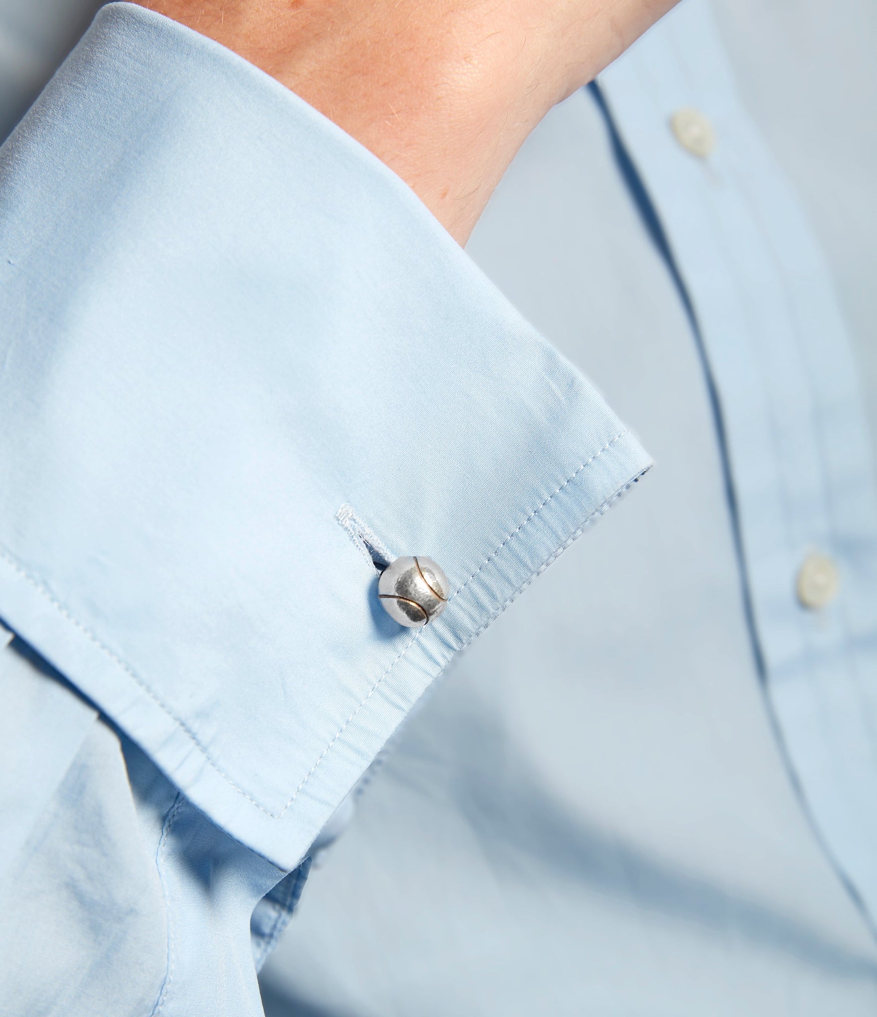 On Cuff | Hermes Tennis ball cufflinks | sterling silver | A Collected Man