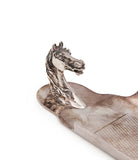 Horse head vintage Hermès Paris Tray  in silver with equestrian motif at A Collected Man London home of rare objet d'art