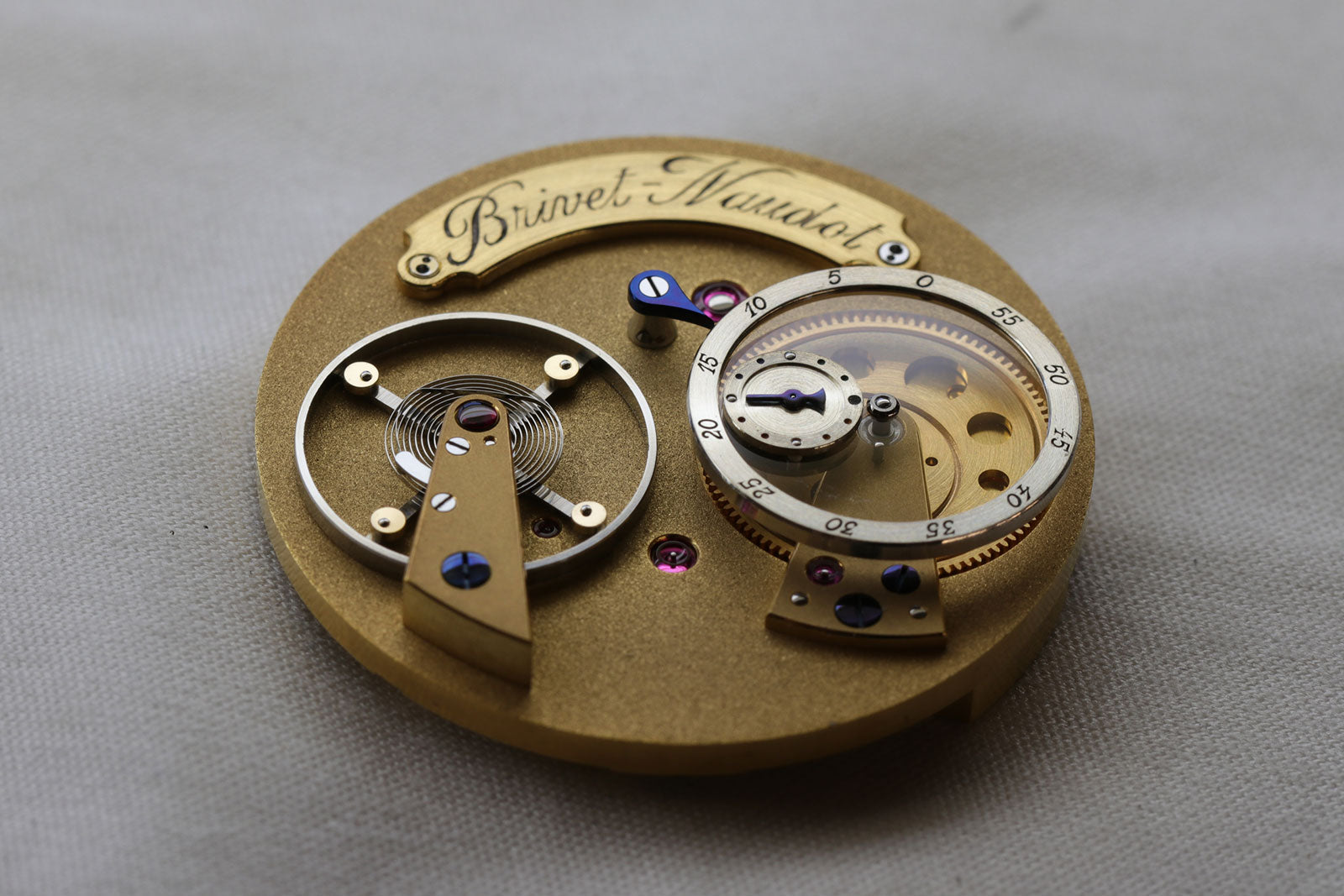 The movement of Cyril Brivet-Naudot wristwatch for A Collected Man London
