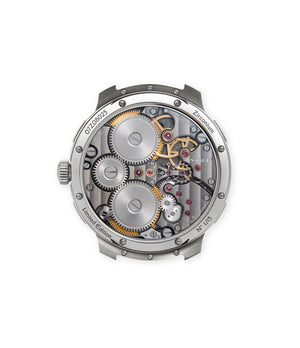 caseback MB&F Perpetual Evo Zirconium limited edition red dial  Zirconium preowned watch at A Collected Man London
