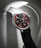 rare MB&F Perpetual Evo Zirconium limited edition red dial  Zirconium preowned watch at A Collected Man London
